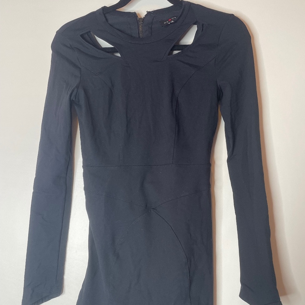 Black long sleeve mini dress